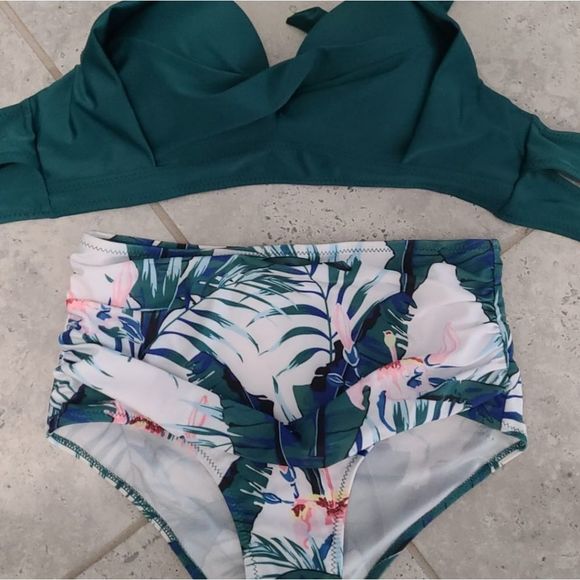 Sexy Leaf Print Push Up Bikinis Set Swimwear Women - Picture 2 of 4